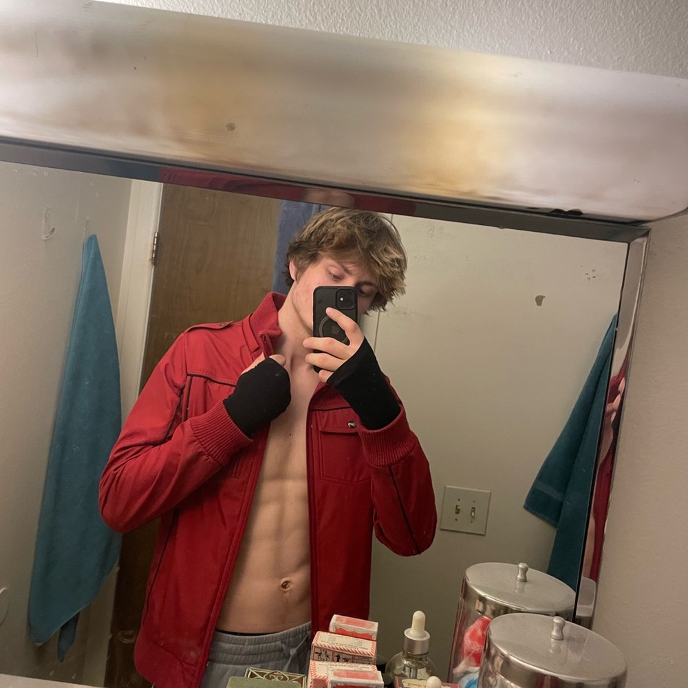 Men's Red Bomber Jacket